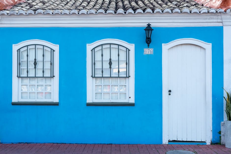colonial street in Brazil with colorful houses