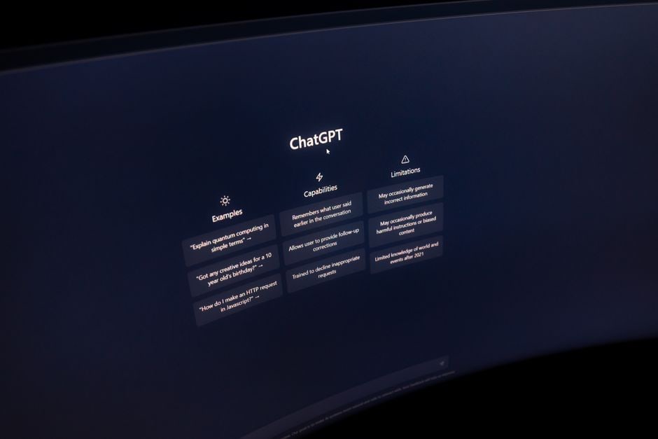 A close-up of a digital screen displaying an AI chatbot conversation, illustrating complex research queries and synthesized answers.