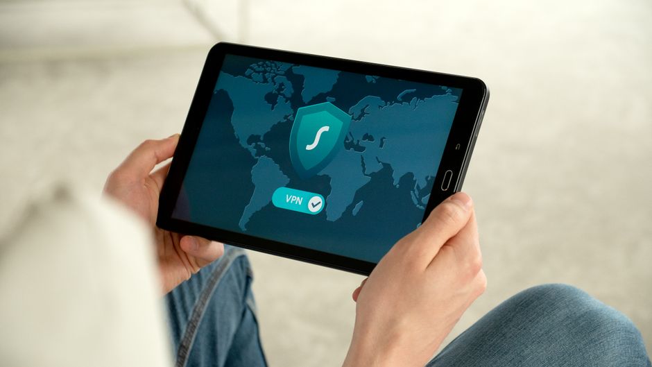 A glowing digital world map shows interconnected lines illustrating a vast network of VPN servers across different continents like Europe, North America, and South America.