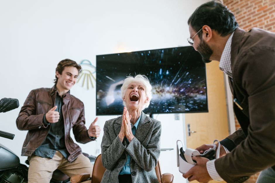 Several individuals engaged in various VR fitness activities, showcasing different types of movement and immersive gameplay for exercise.