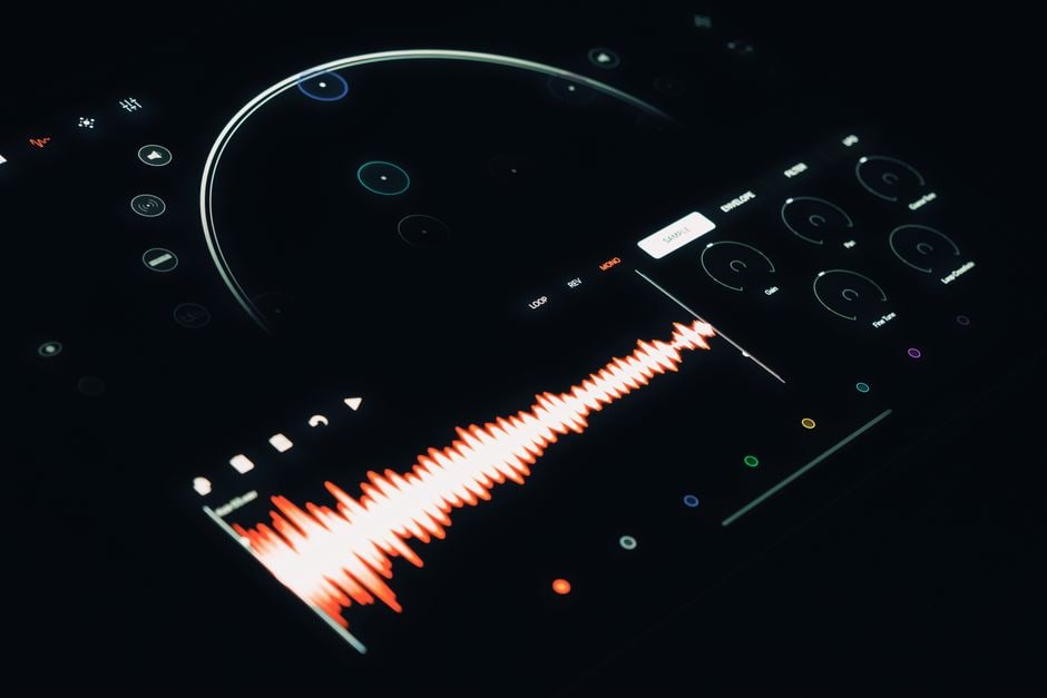 Abstract representation of an AI system processing different data types, with interconnected nodes for text, visuals, and sound.